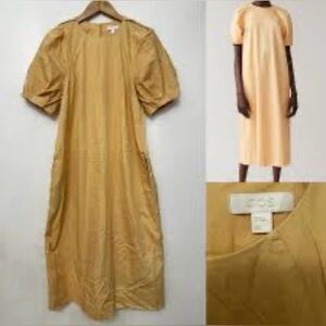 COS Midi Dress in Mustard Yellow